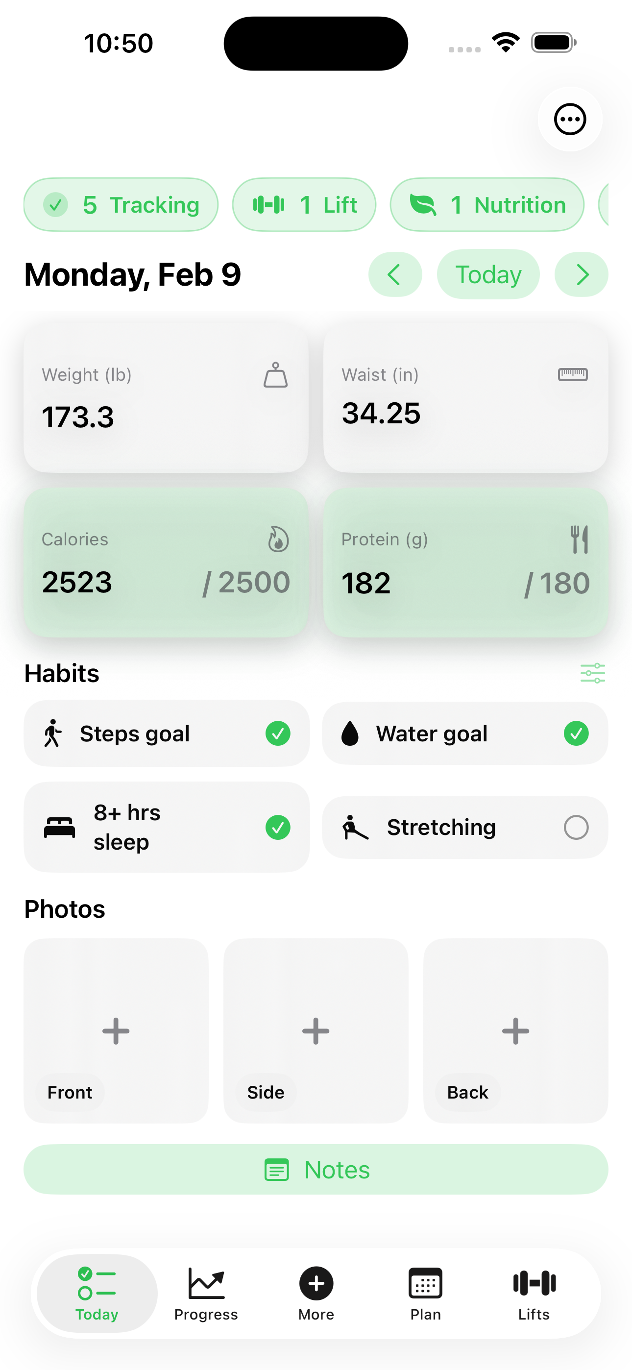 Fitness Tracker app screenshot